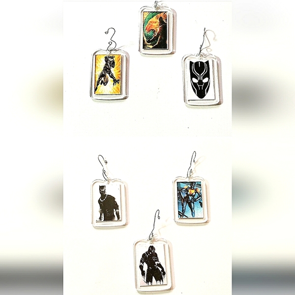 *HAPPY HOLIDAYS* (3x) Black Panther Ornaments! Double Sided. Handmade. Unisex - Picture 4 of 6